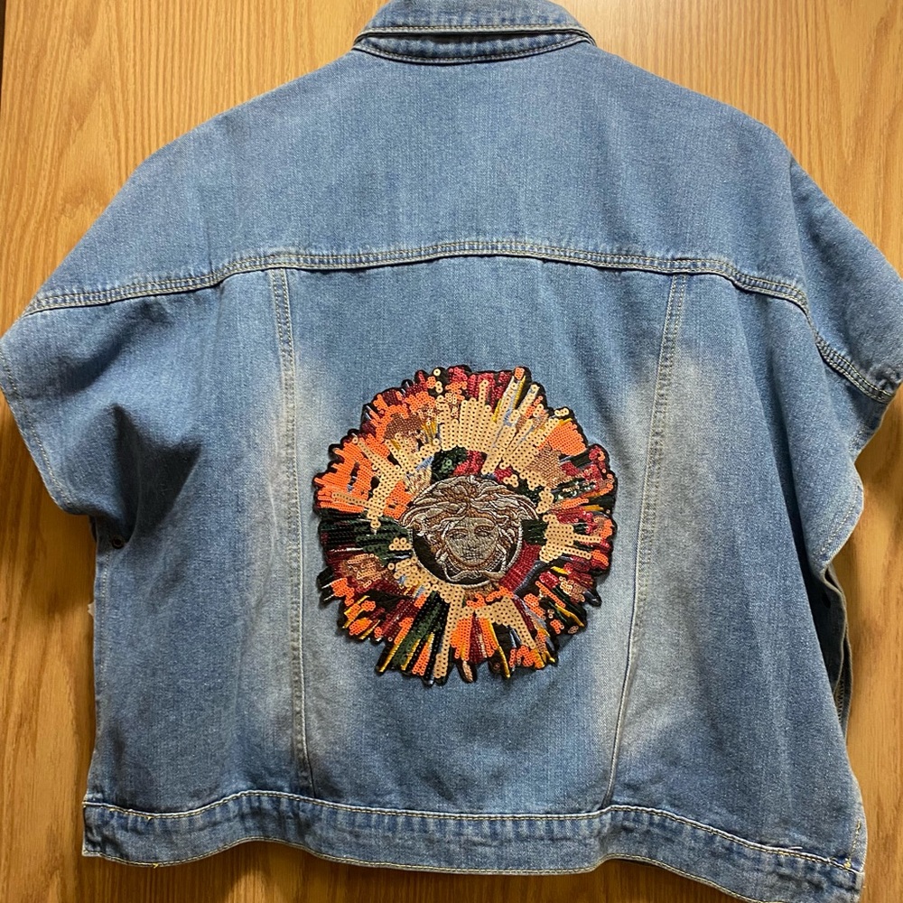 Plus size denim cape